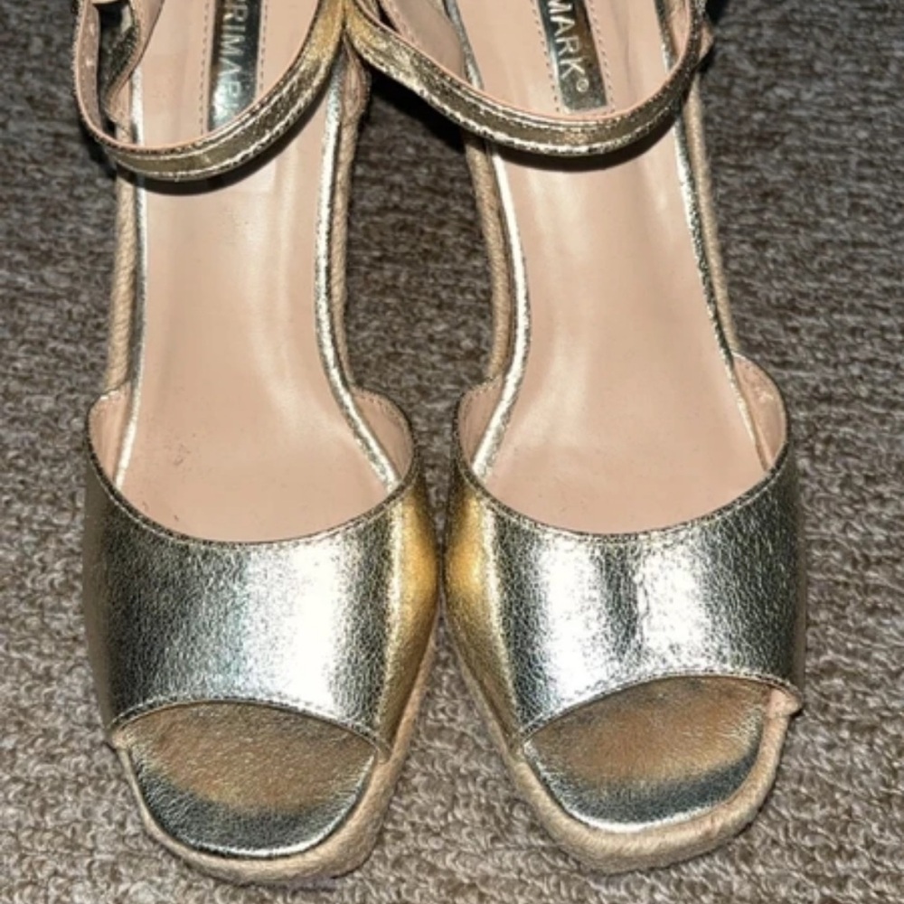 Primark Shiny Gold Wedge Sandals